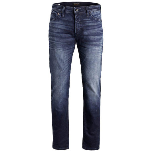 Jack Jones Blue Cotton Relaxed Fit Jean