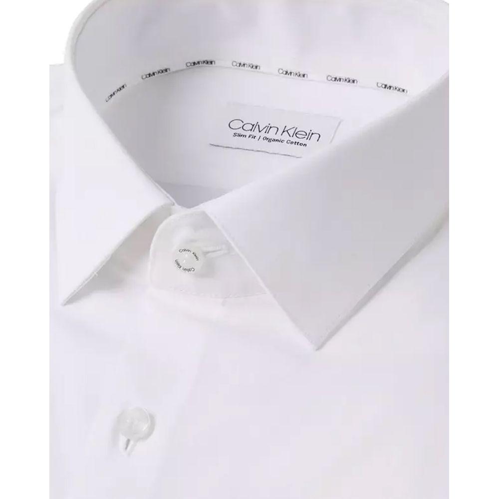 Calvin Klein White Cotton Shirt Calvin Klein Light Gray