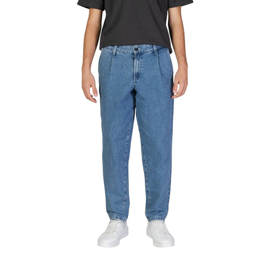 Jack Jones Blue Cotton Relaxed Fit Jean