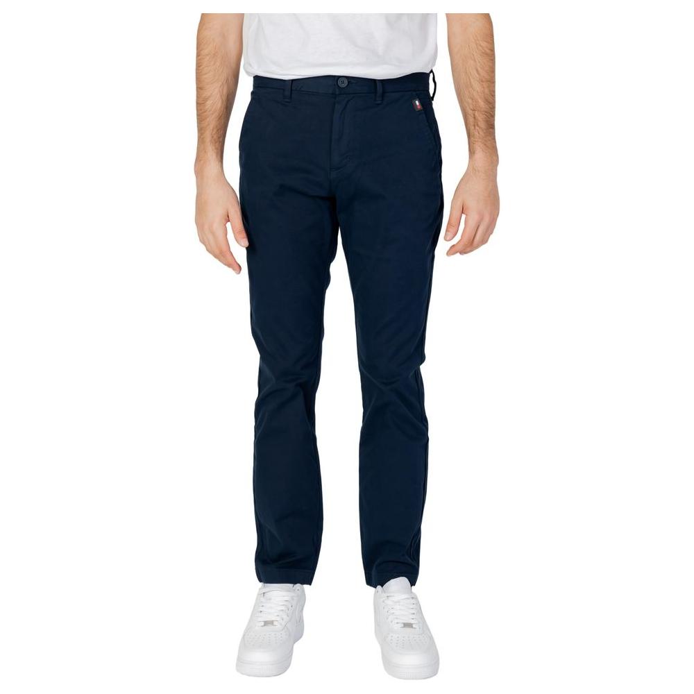 Tommy Hilfiger men's tapered blue jeans made of organic cotton, spring/summer collection, featuring comfort with elastane.