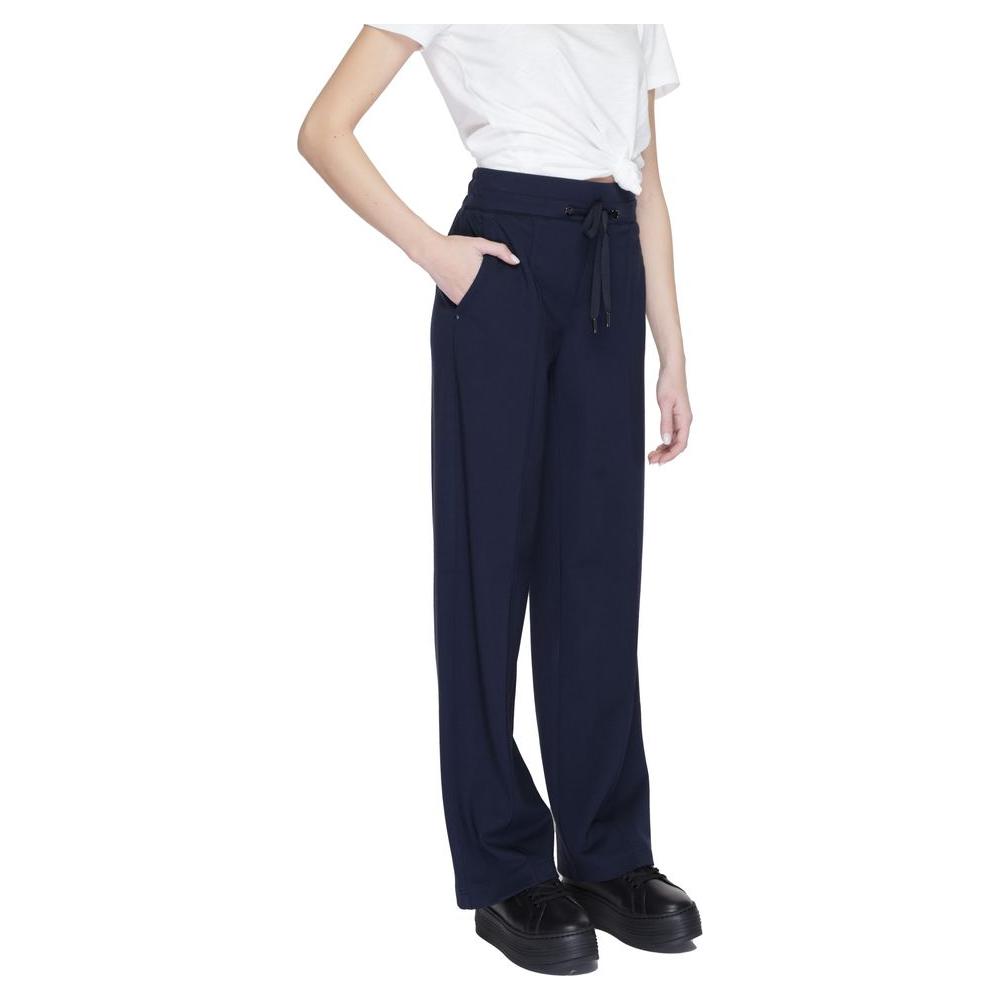 Women’s palazzo trousers in blue viscose with elastic waistband from Street One, ideal for spring/summer collection.
