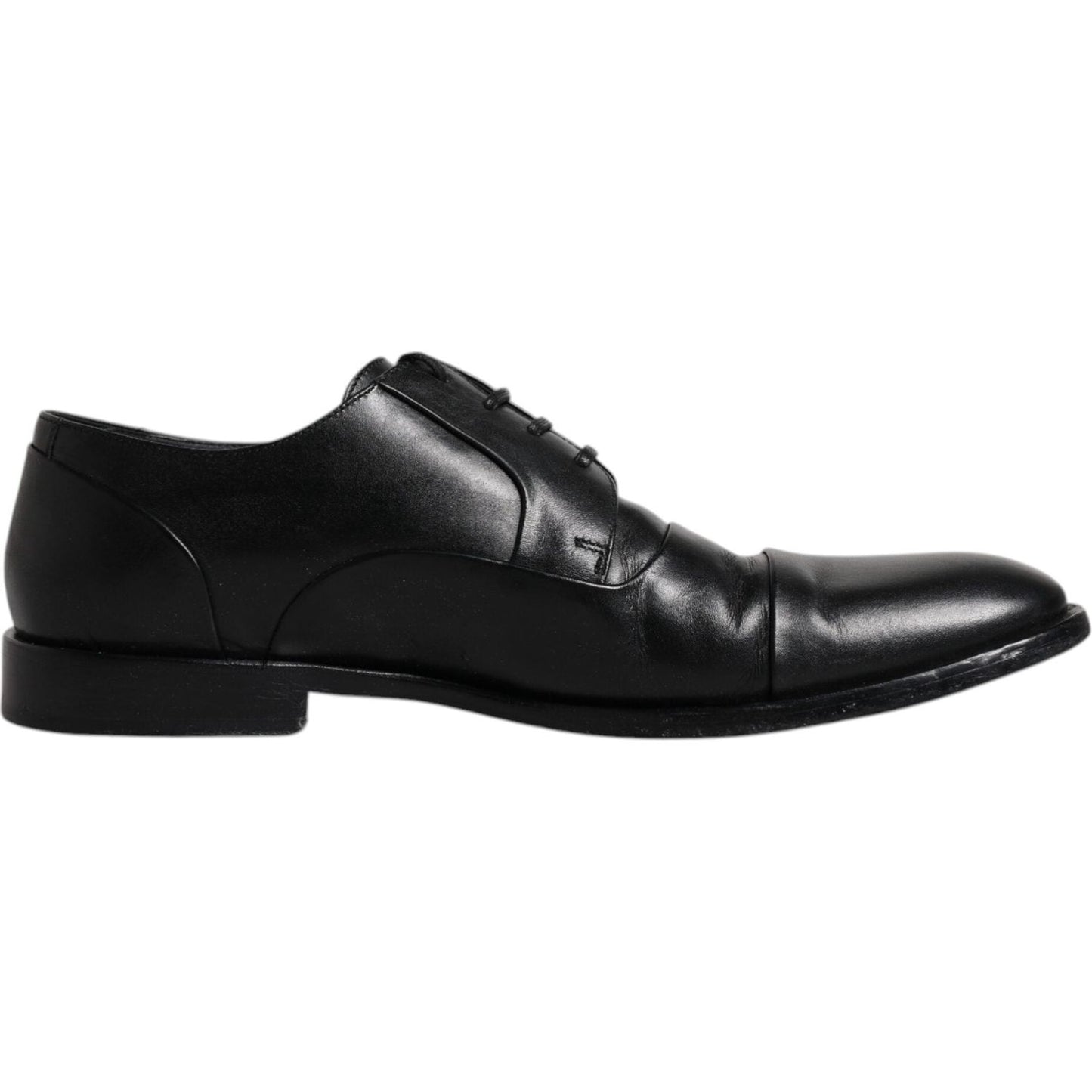 Dolce & Gabbana black leather lace-up men's derby formal shoe, side view