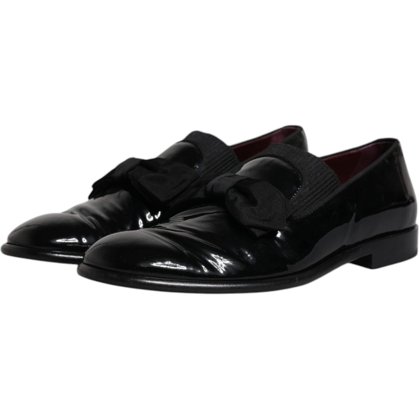 Dolce & Gabbana Black Leather Loafers Men Formal Dress Shoes Dolce & Gabbana Black