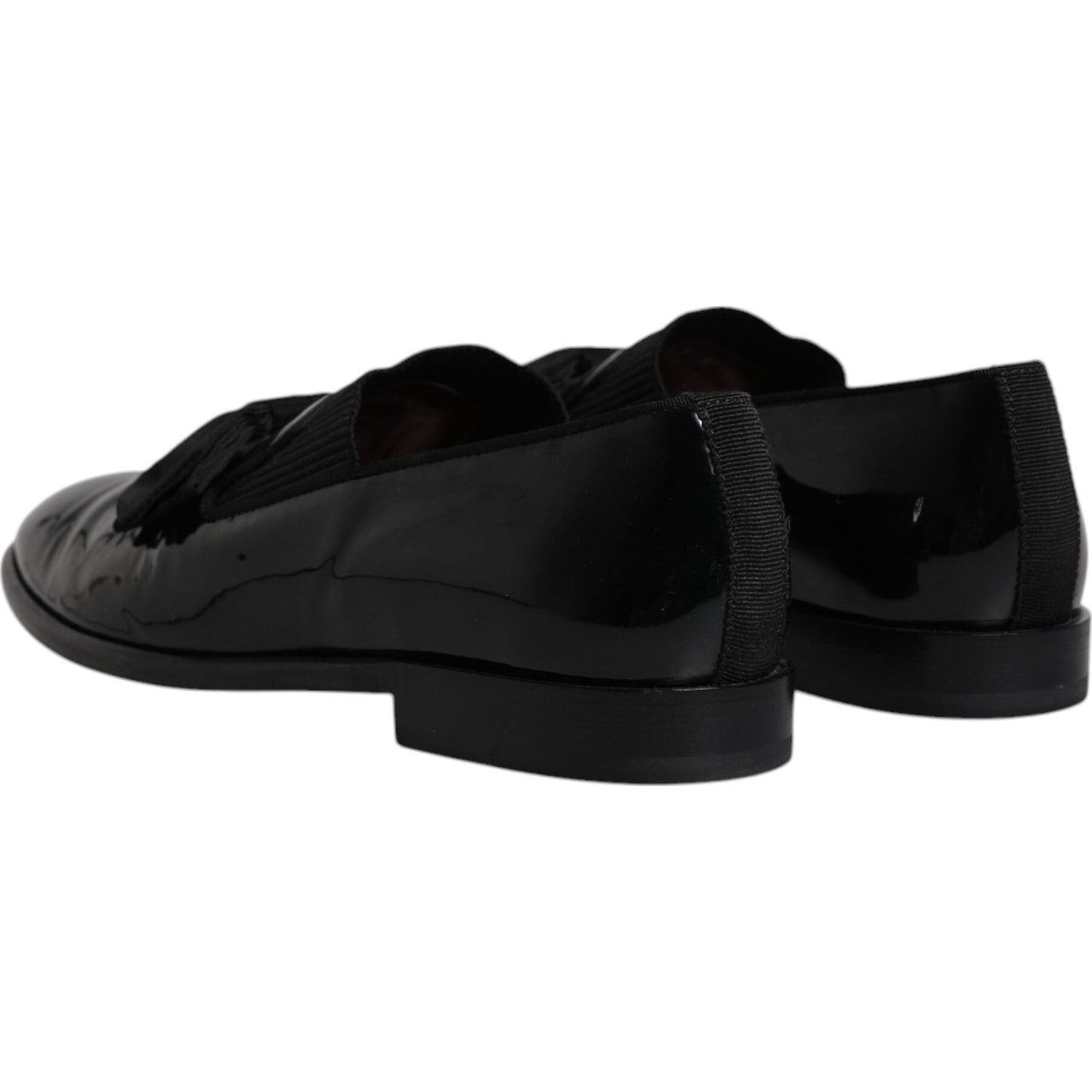 Dolce & Gabbana Black Leather Loafers Men Formal Dress Shoes Dolce & Gabbana Black