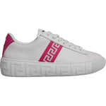 Versace White Pink Greca Print Platform Low Top Sneakers Shoes MV6392-42
