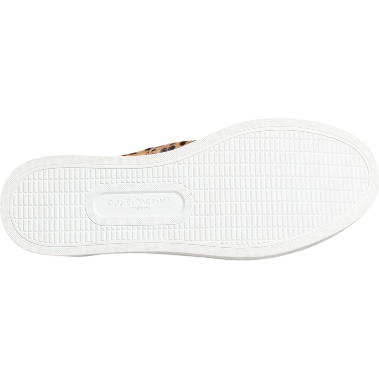 Dolce & Gabbana Brown Calfskin Fur Leopard Men Sneakers Shoes Dolce & Gabbana White Smoke