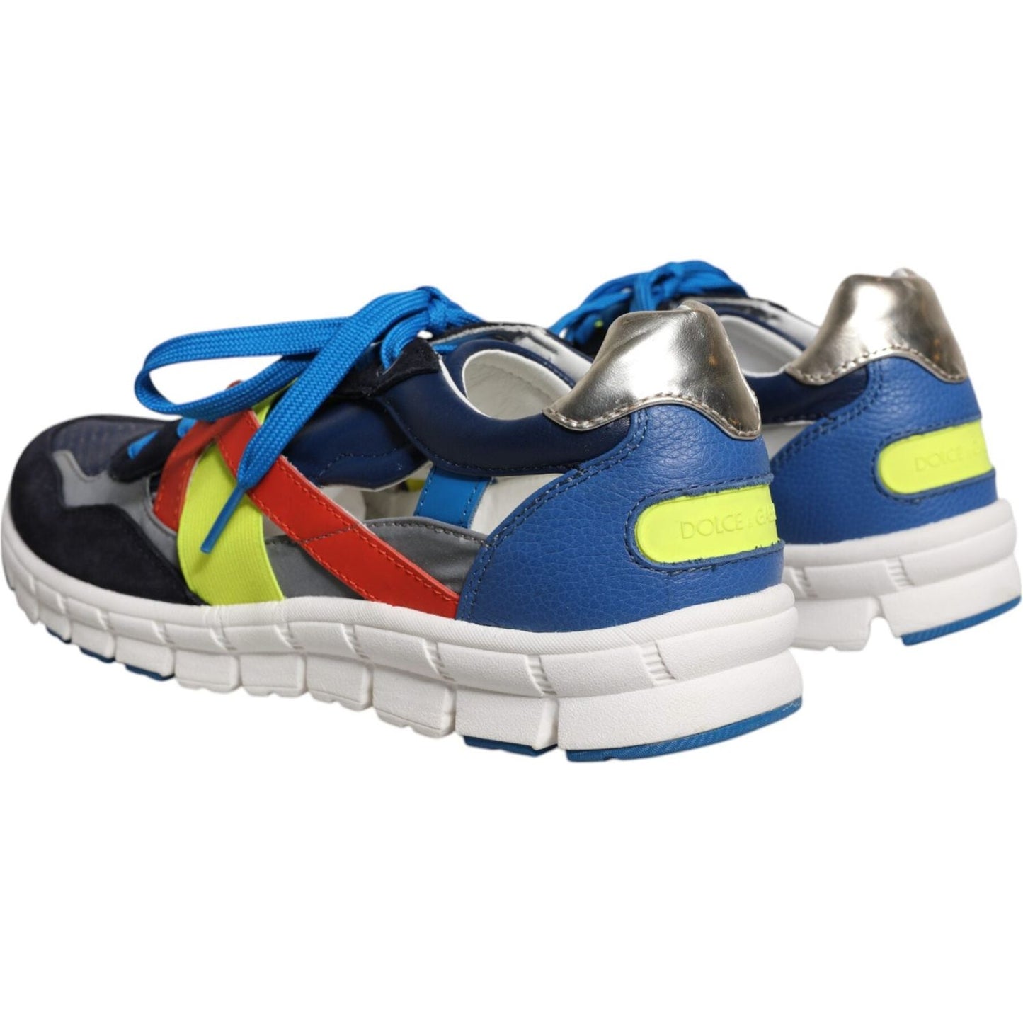 Dolce & Gabbana Multicolor Leather Suede Low Top Sneakers Shoes Dolce & Gabbana Dark Slate Gray