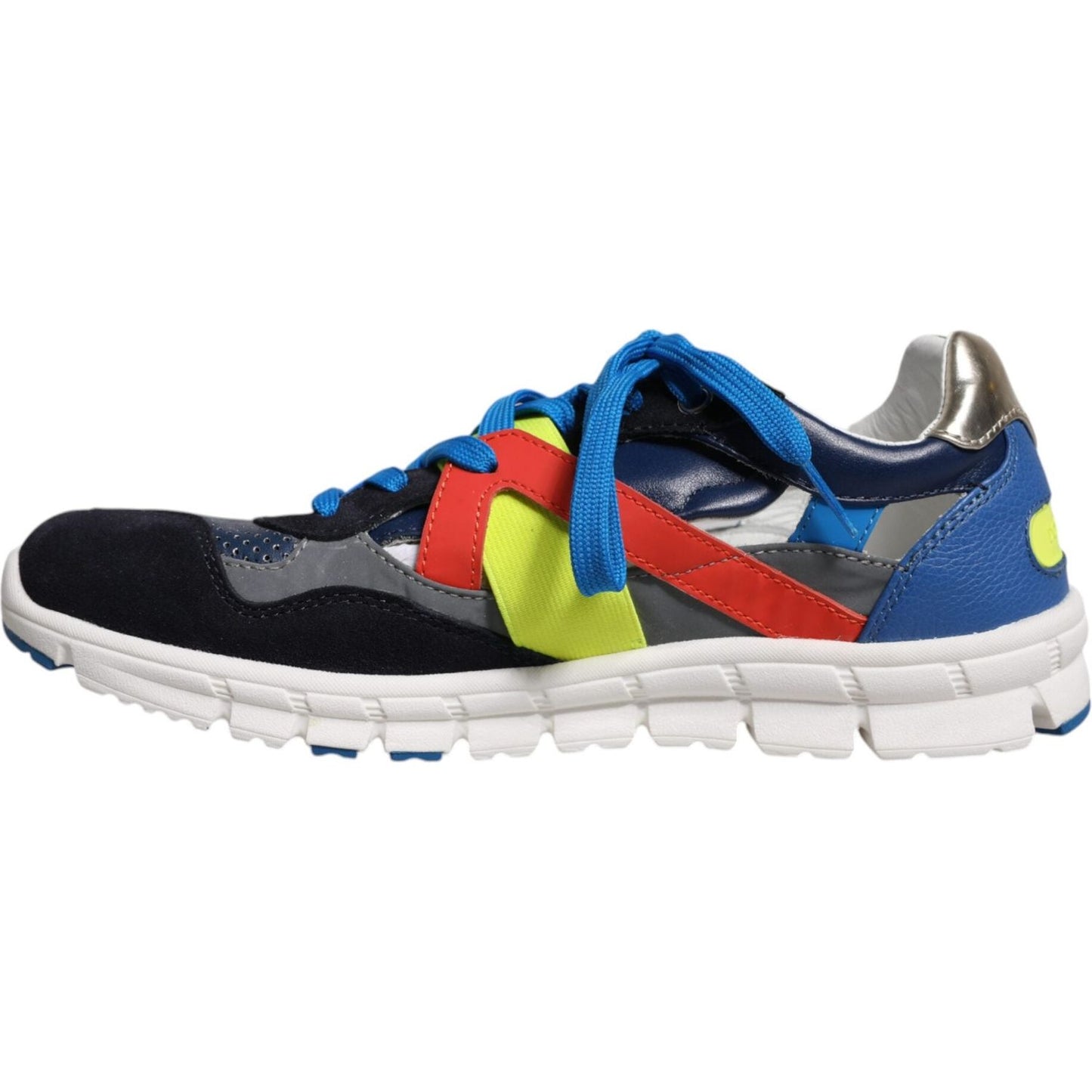 Dolce & Gabbana Multicolor Leather Suede Low Top Sneakers Shoes Dolce & Gabbana Light Gray