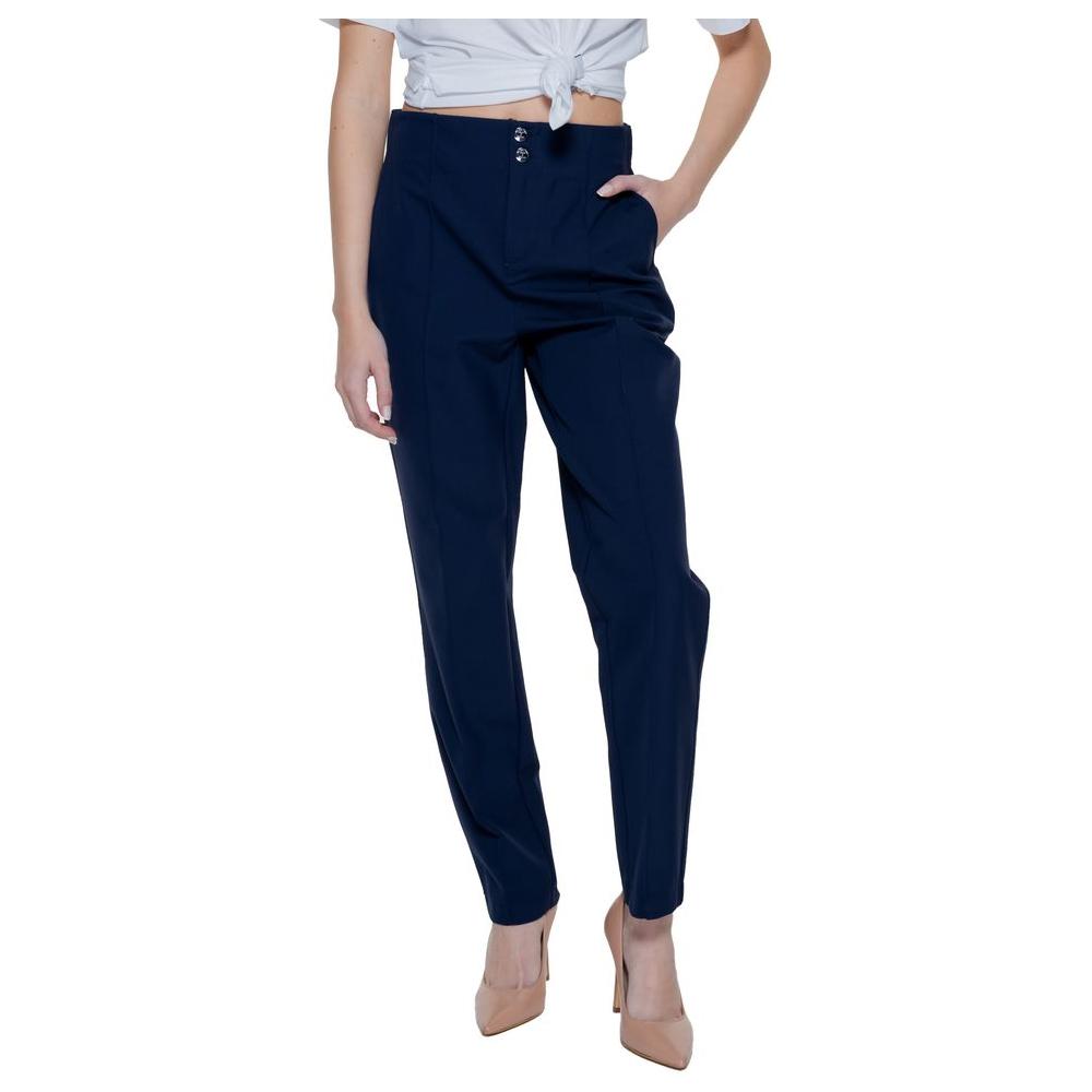 Women's Street One blue polyamide cigarette pants, spring/summer collection, featuring comfortable fit and stylish design.