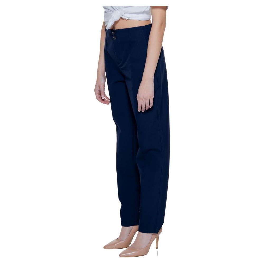 Street One women's cigarette pants in blue polyamide for spring/summer collection, featuring a stylish and modern design.