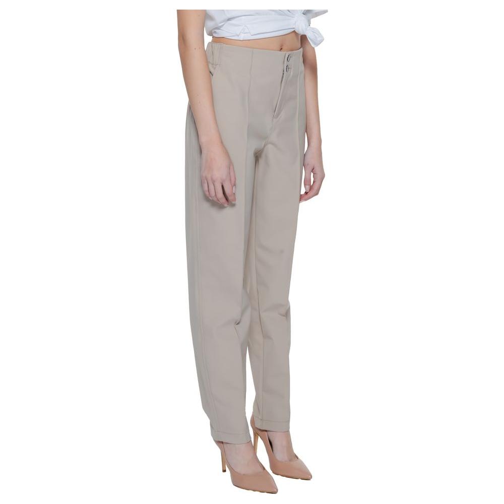 Street One women's beige cigarette pants, spring/summer collection, made of 84% polyamide and 16% elastane.