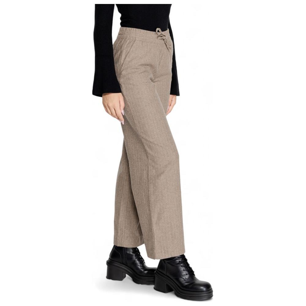 Jacqueline De Yong women's brown cotton pants, fall/winter collection, side view