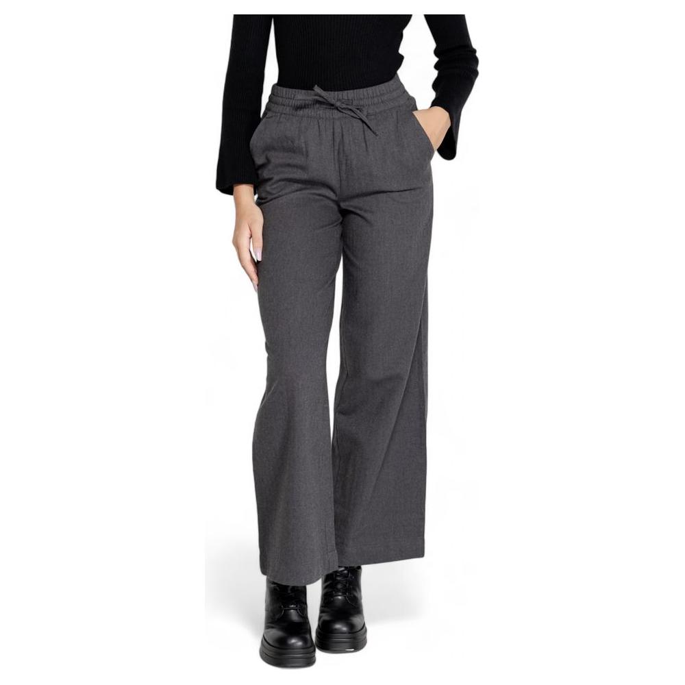Women's Jacqueline De Yong Gray Cotton Pants, Fall/Winter Collection, 60% Cotton Blend, Stylish and Comfortable Fit