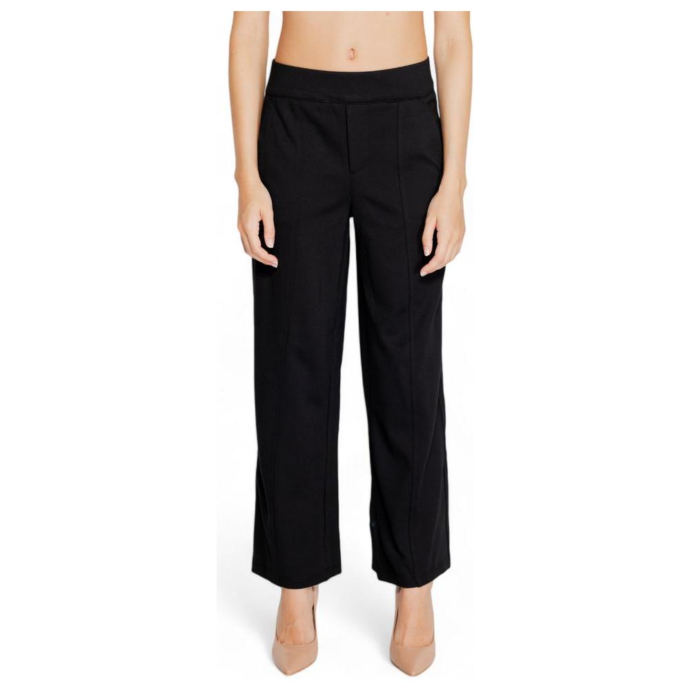 Street One black viscose women’s pants, fall/winter collection, featuring a breathable blend of viscose, polyester, and elastane.