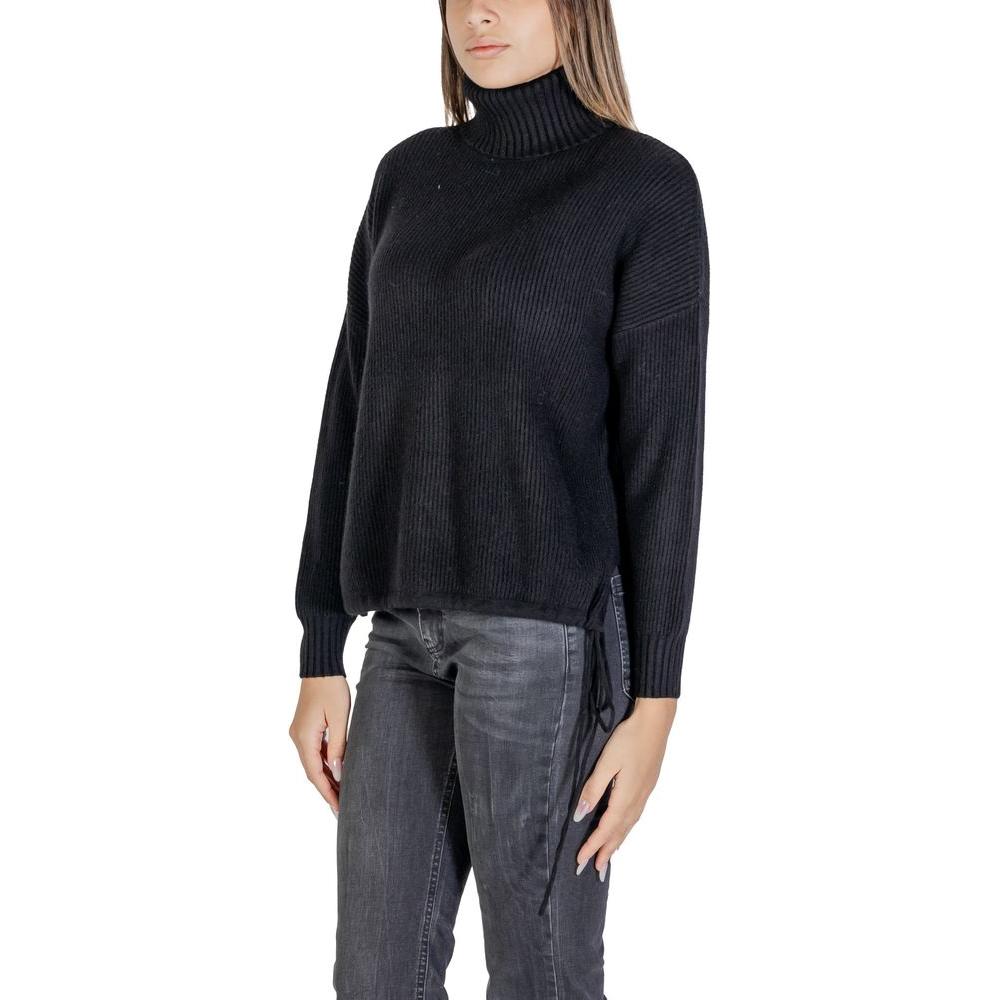 Sandro Ferrone Black Viscose Sweater Sandro Ferrone Dark Slate Gray