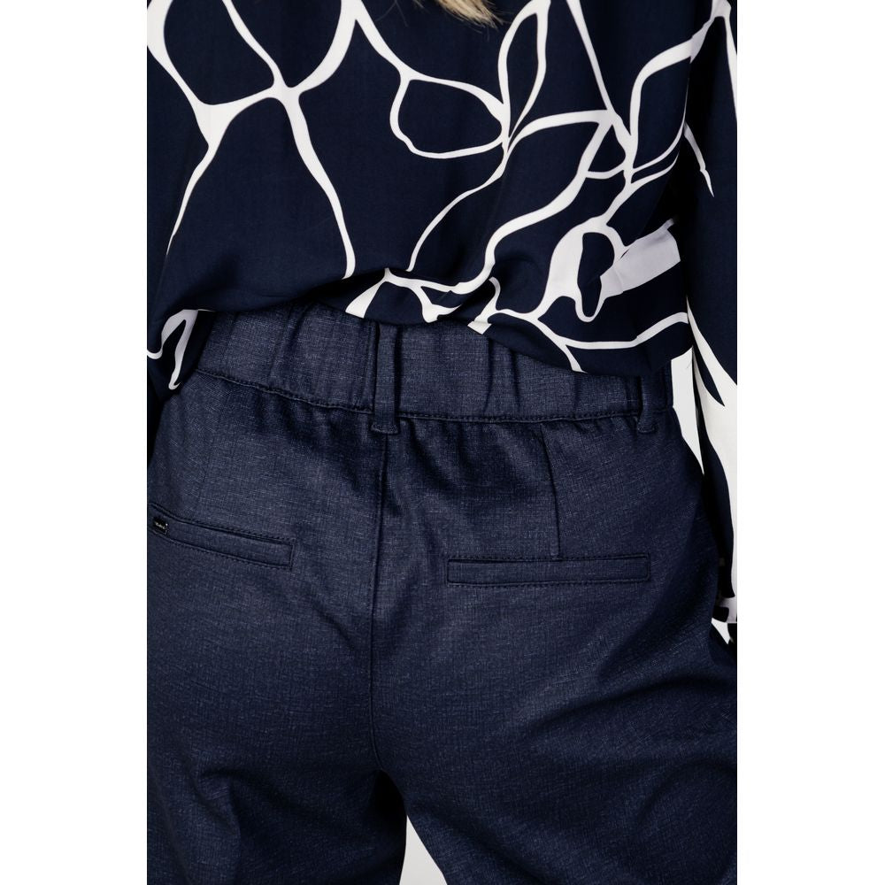 Back view of Street One blue viscose jeans for women, featuring a regular fit design for fall/winter collection.