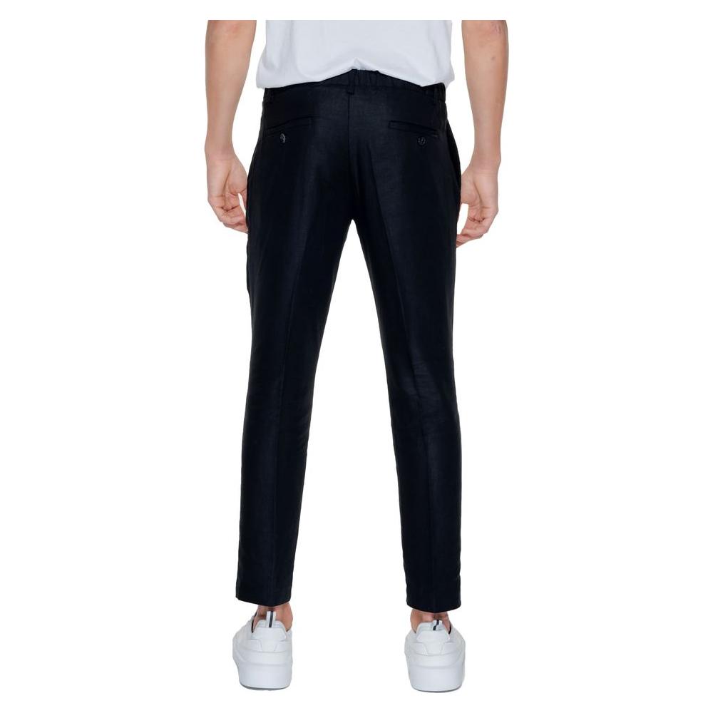 Antony Morato Black Linen Jeans & Pant Antony Morato Black