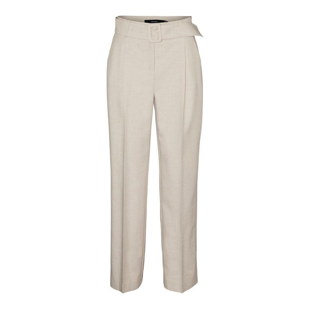 Women's Vero Moda gray polyester trousers for spring/summer collection, featuring a regular fit and high-quality composition.