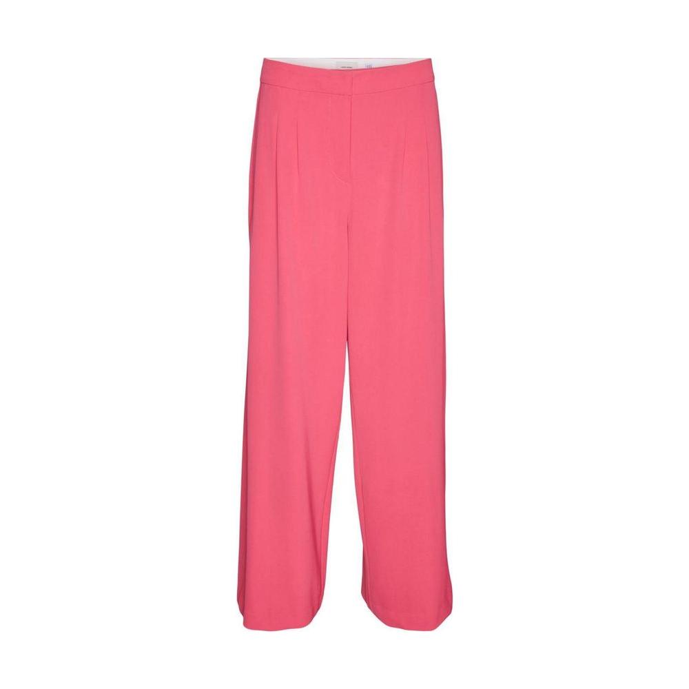 Vero Moda pink women's palazzo pants, spring/summer collection, made of polyester and elastane, stylish and comfortable fit.