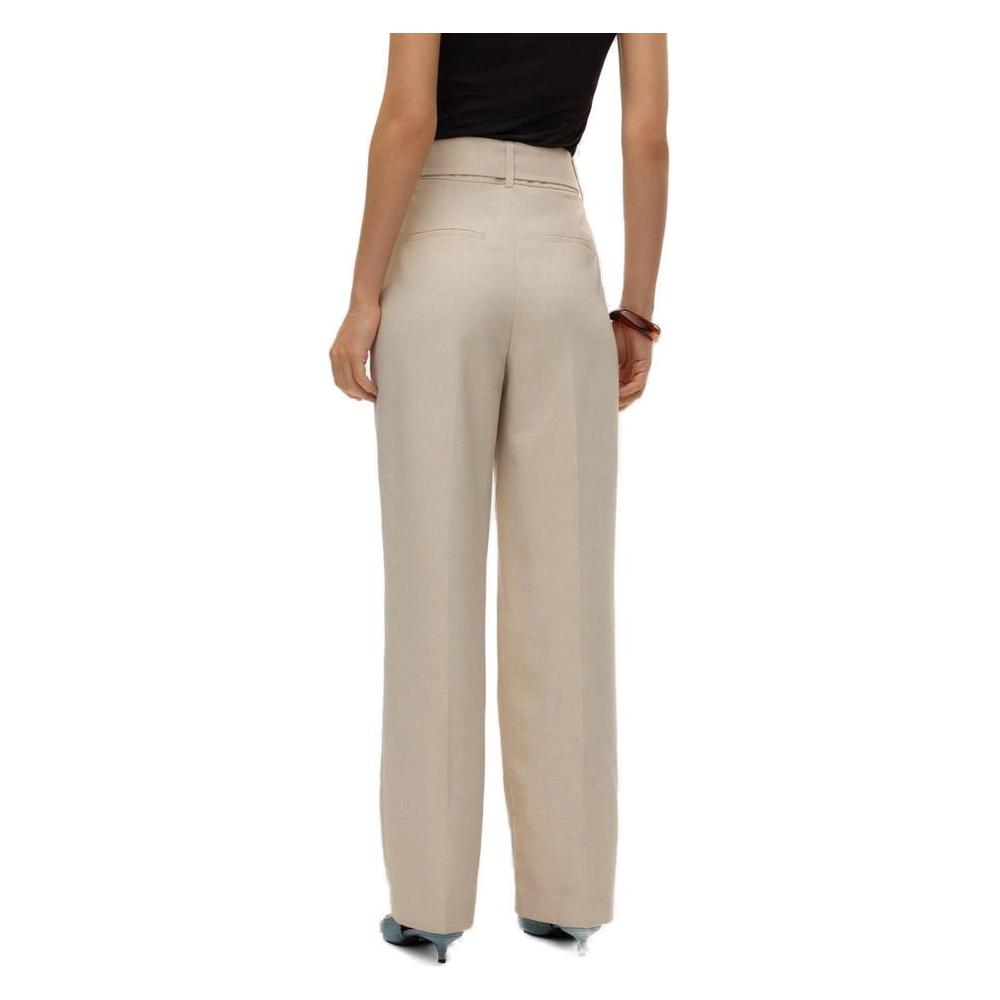 Back view of Vero Moda gray polyester women's regular trousers, part of the spring/summer collection.