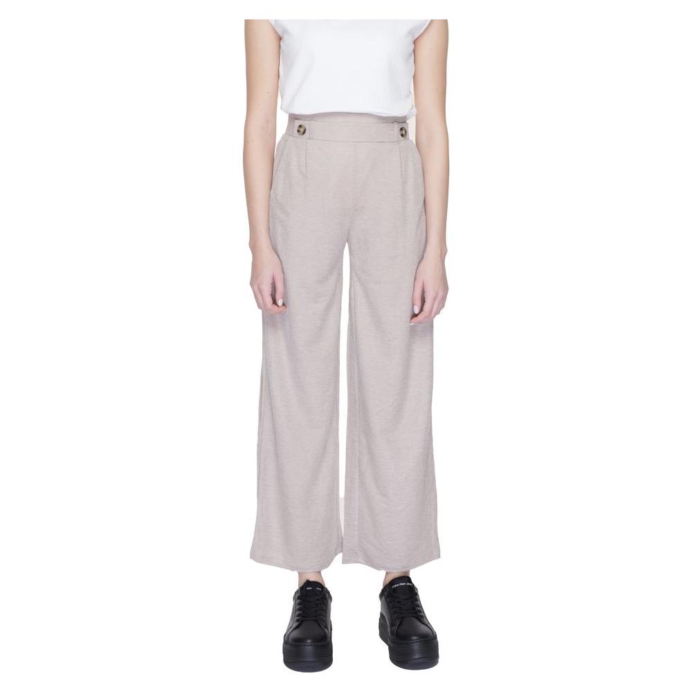 Jacqueline De Yong gray palazzo trousers for women, spring/summer collection, made of 53% viscose and 47% nylon.