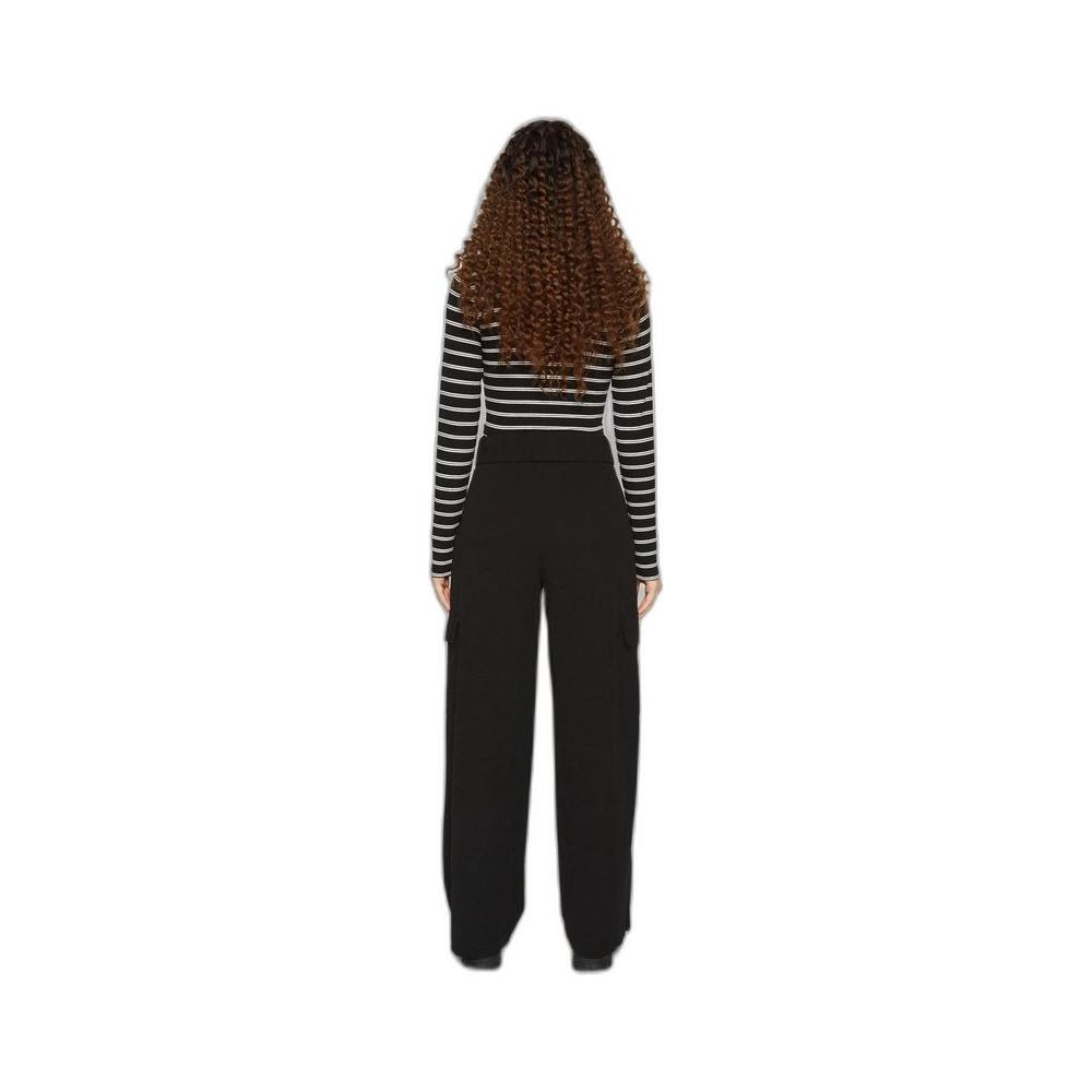 Jacqueline De Yong women's black polyester jeans, spring/summer collection, made of 45% polyester, 50% recycled polyester, and 5% elastene.