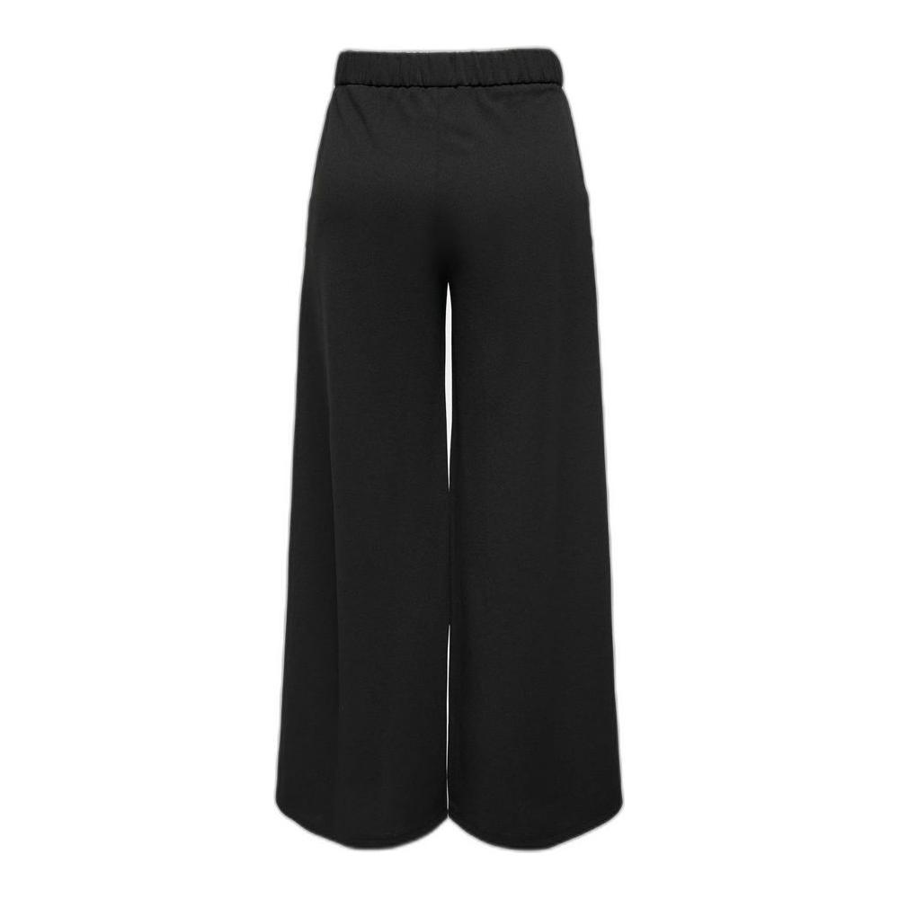 Jacqueline De Yong black recycled polyester women's palazzo pants, ideal for spring/summer, made with sustainable materials.