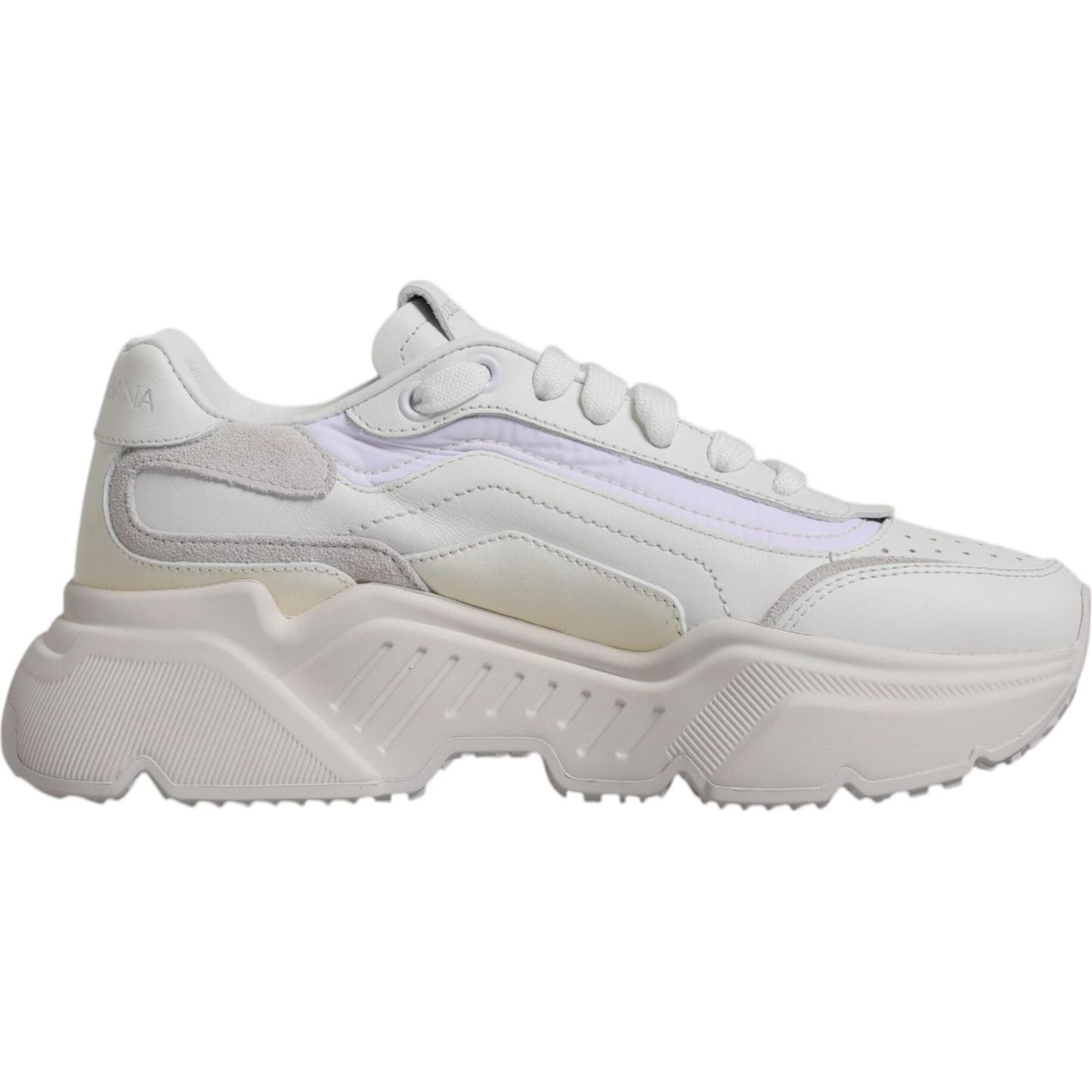 Dolce & Gabbana White Daymaster Low Top Sneakers, 87% Calf Leather, Rubber Sole, Lace-up Closure, Made in Italy