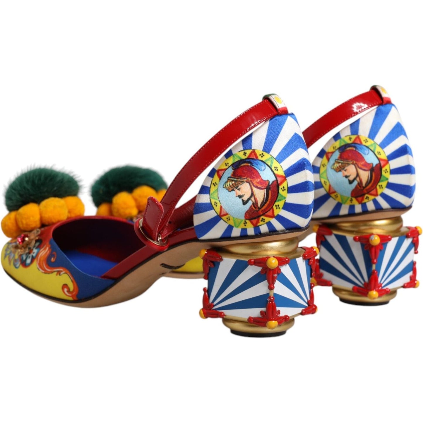 Dolce & Gabbana Multicolor Carretto Crystal Fur Sandals Shoes Dolce & Gabbana Sienna
