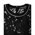 Dolce & Gabbana Black Floral Lace Silk Pullover Blouse Top TSH86804-42