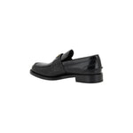 Prada Black Leather Logo Loafers