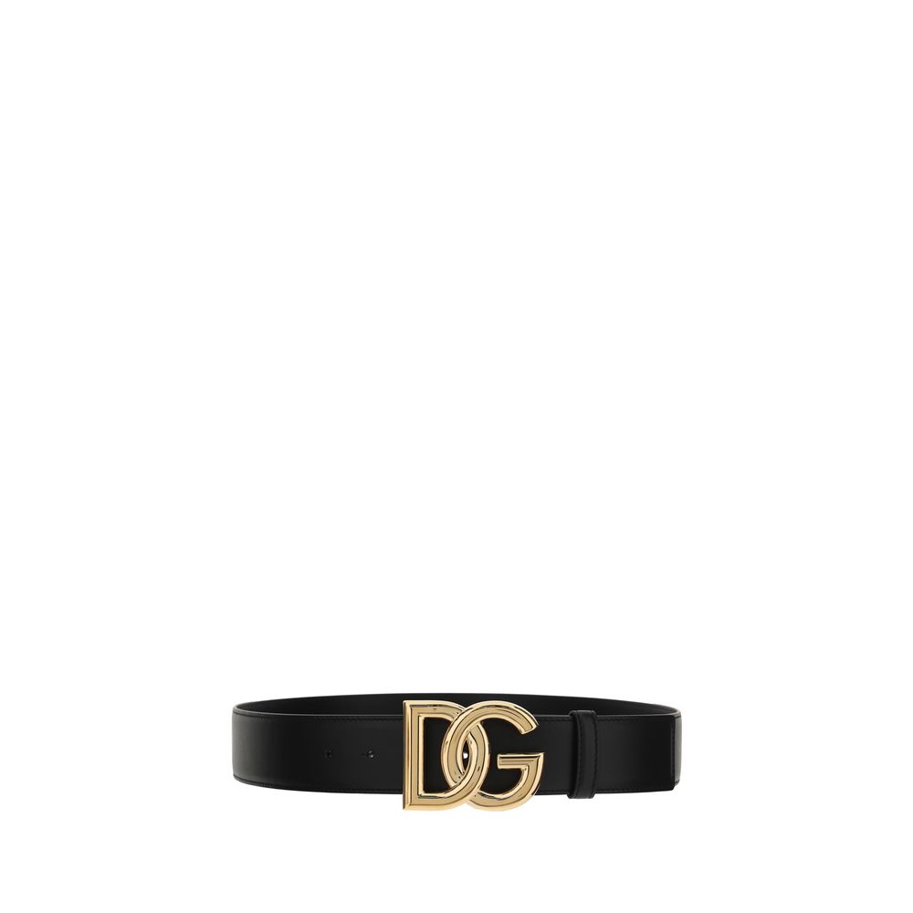 Dolce & Gabbana Black Calf Leather Bos Taurus Regular Belt