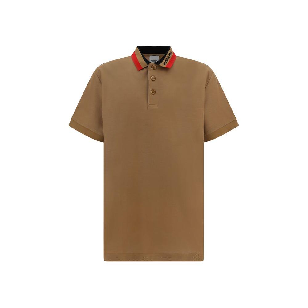 Burberry Edney Polo Shirt in cotton with classic collar, monogram detail, buttons, and monochrome pattern.