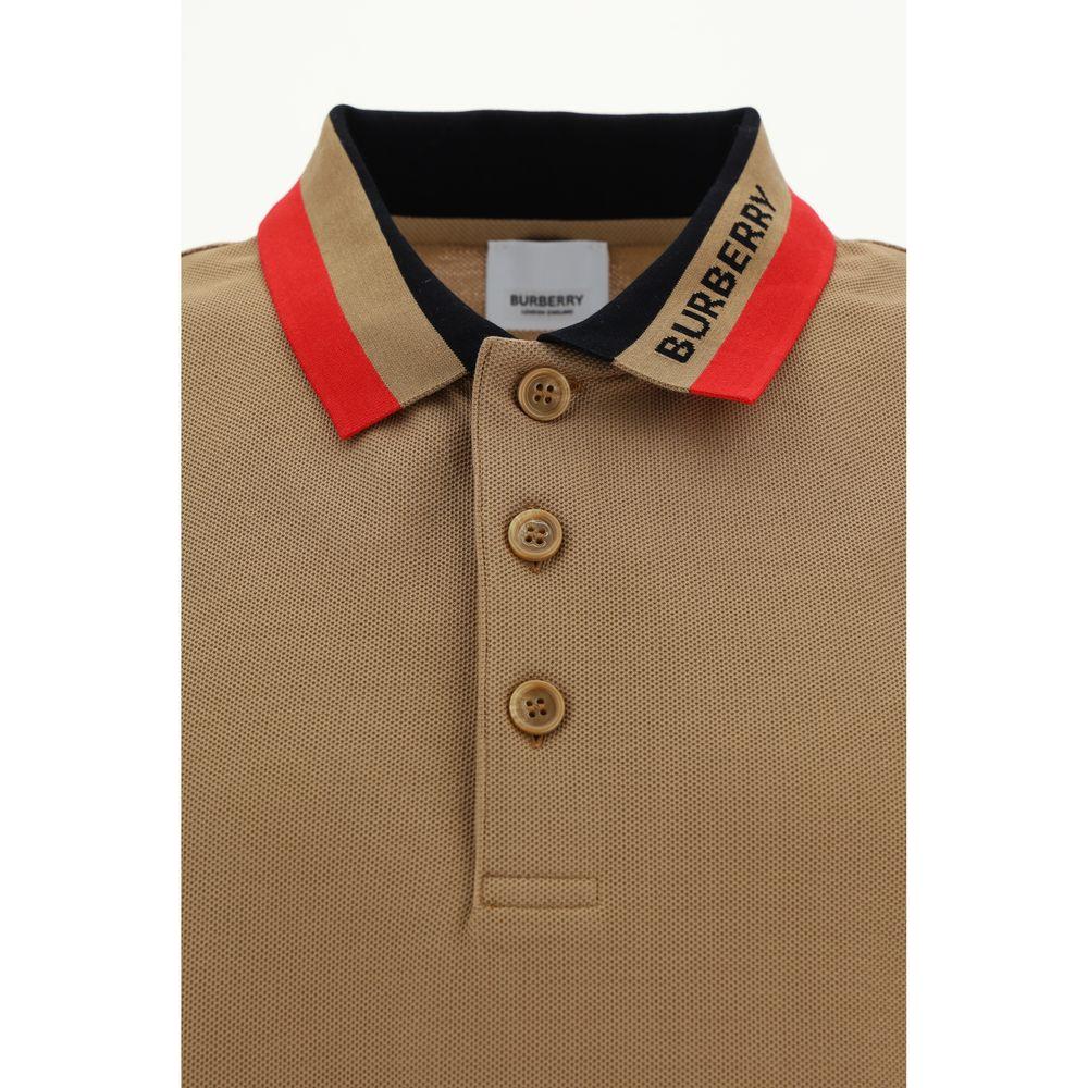 Burberry Edney Polo Shirt with branded collar and buttons, monochrome design, regular fit, featuring iconic monogram, cotton fabric.