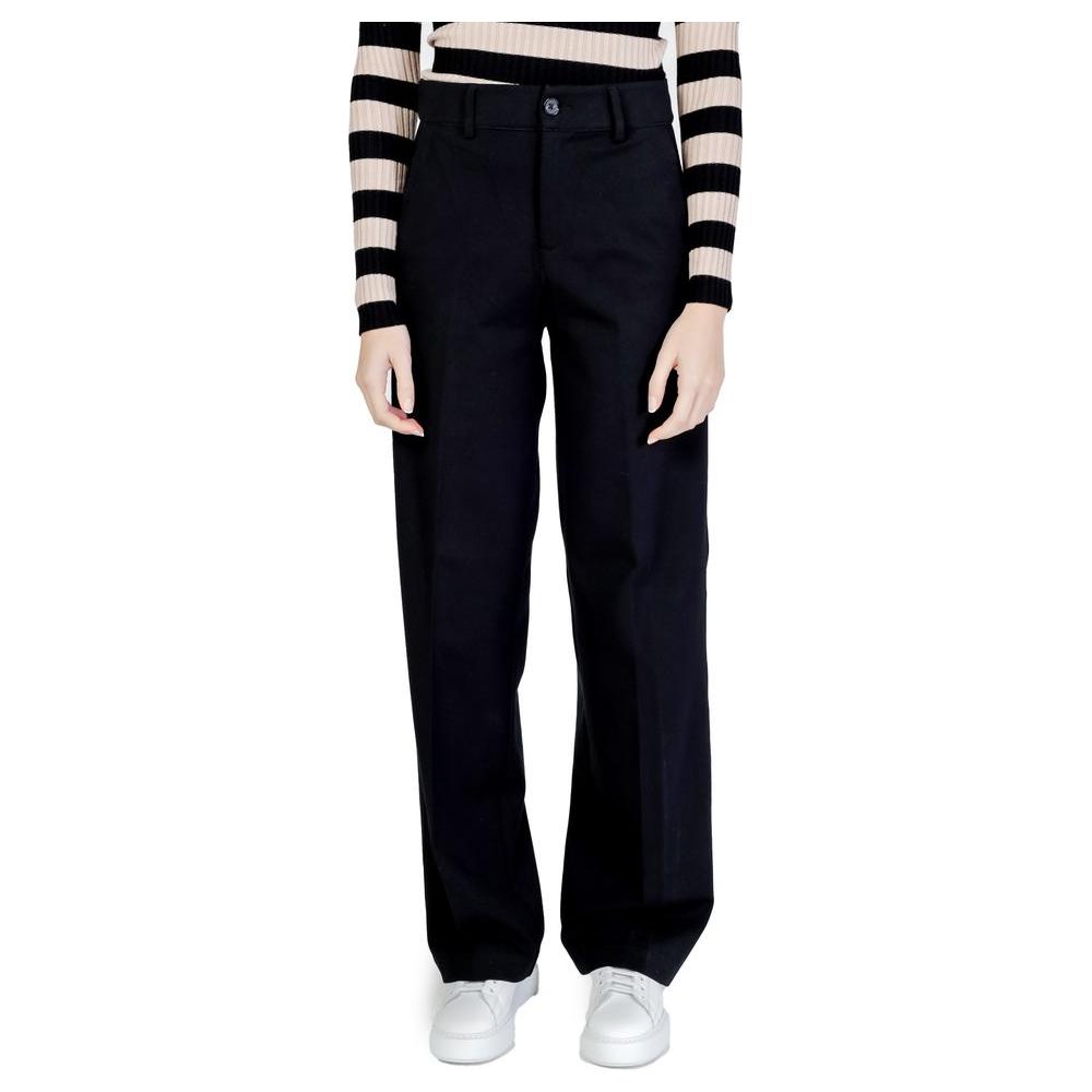 Street One black viscose palazzo pants for women; spring/summer collection, 68% viscose, comfortable fit.