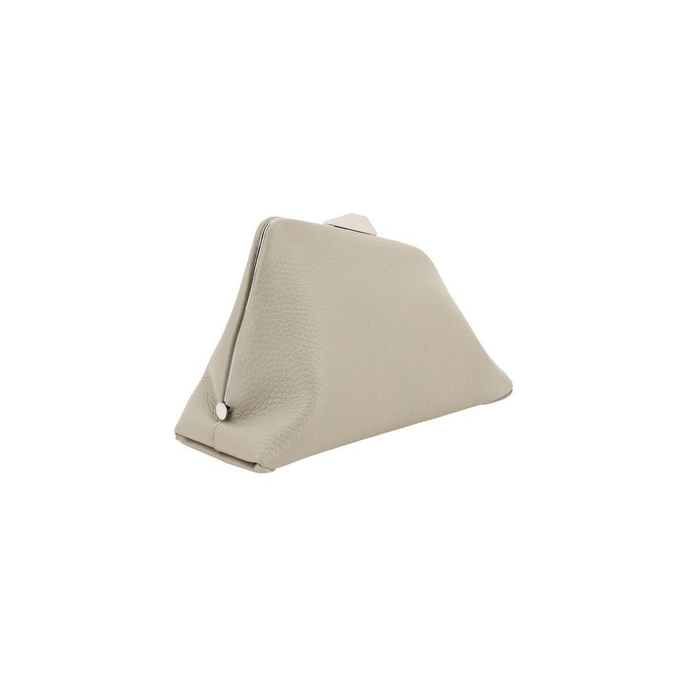The Attico Day Off leather shoulder bag in geometric shape with magnetic snap closure and adjustable strap.
