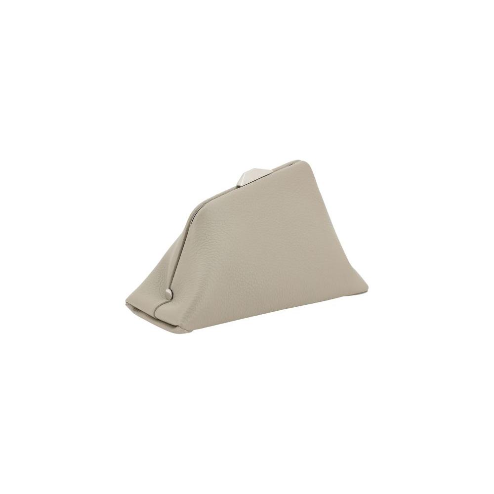 The Attico Day Off Shoulder Bag in leather, geometric shape, with top magnetic snap closure and adjustable strap.