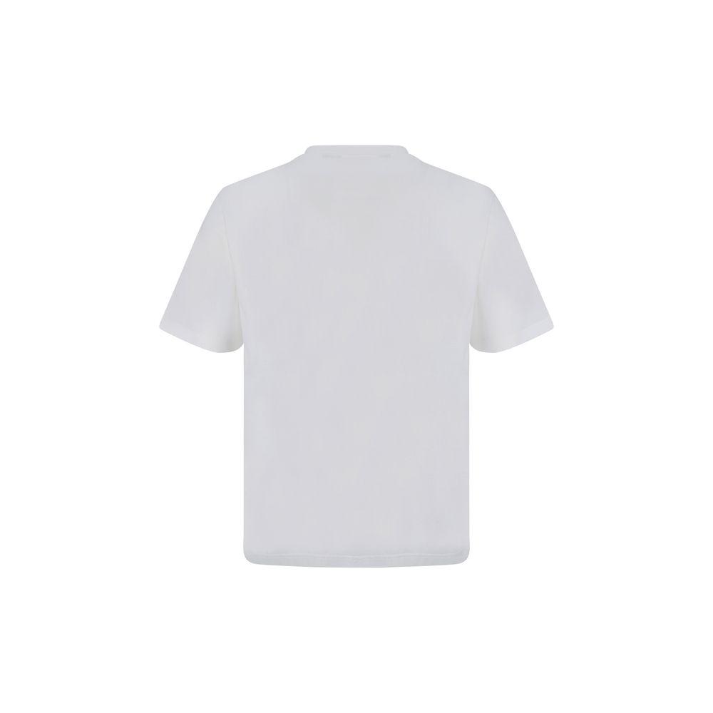Back view of Palm Angels cotton T-shirt, ribbed crew neck, brand monogram, monochrome, regular fit.