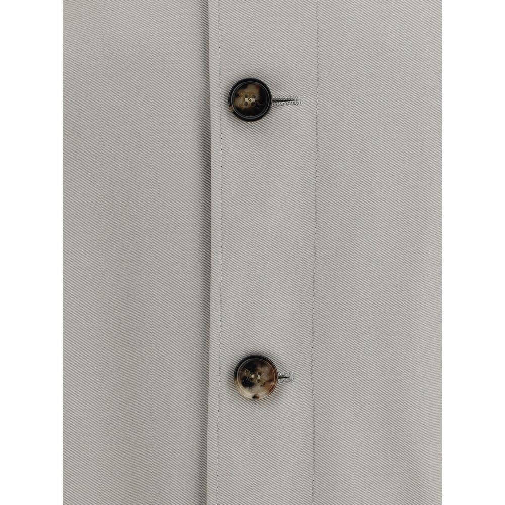 Close-up of buttons on Burberry Cotton Breasted Coat highlighting detail and design.