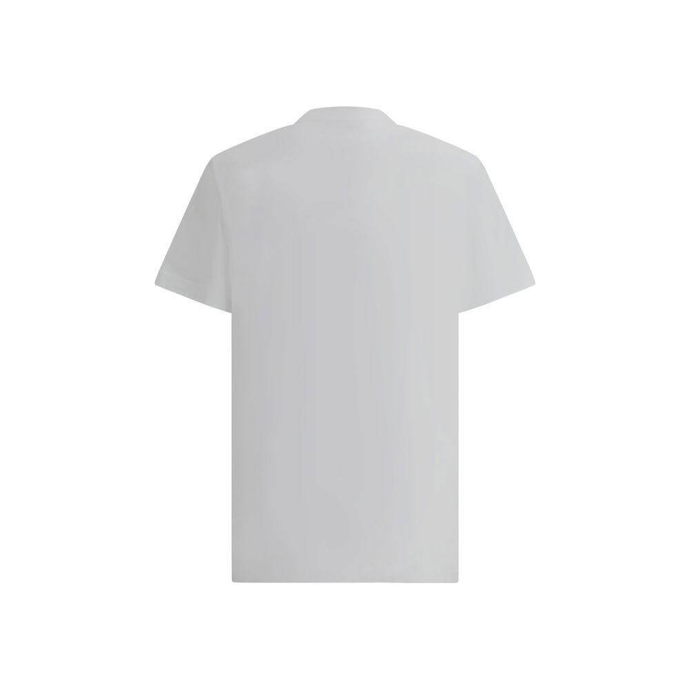Back view of Moschino Logo T-Shirt in white with ribbed crew neck and iconic printed monogram for a bold, modern look.