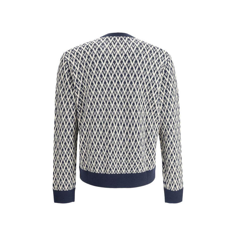 Valentino Virgin Wool Sweater with VLogo Jacquard, Back View