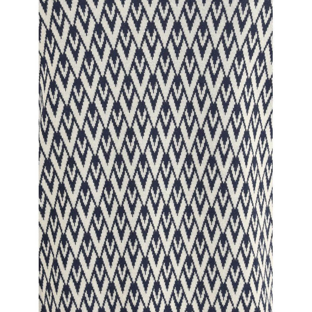 Valentino sweater featuring all-over jacquard VLogo pattern in black and white with diamond design and contrasting textures.