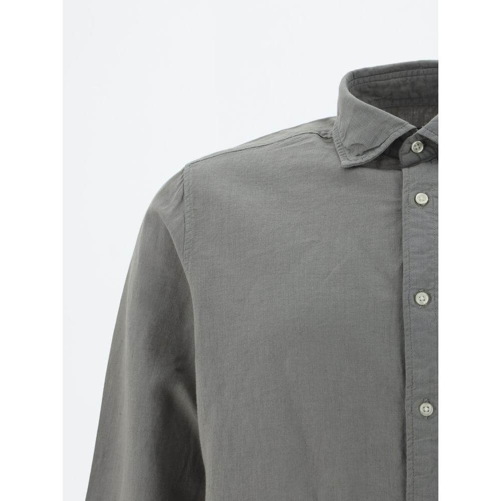 Deperlu Linen and Cotton Shirt with classic collar, button closure, and lightweight fabric for elegance in formal or casual settings.