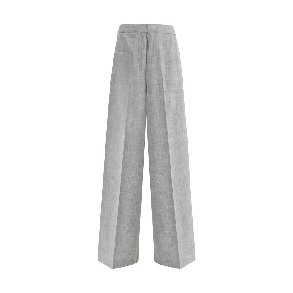 Fabiana Filippi Spoleto Pants in cool bistretch wool with high waist and wide line for elegant silhouette, front zipper, made in Italy.