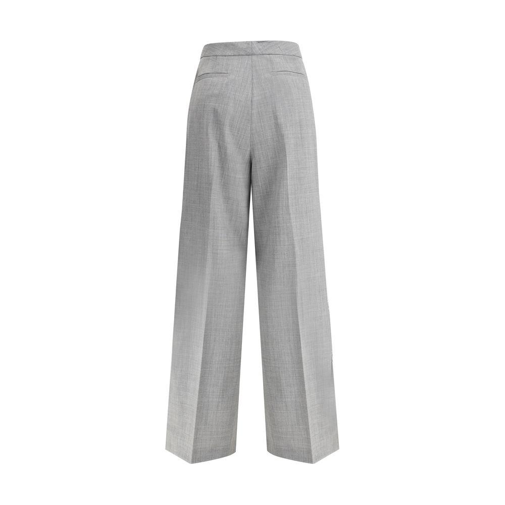 Fabiana Filippi Spoleto wool pants, wide-leg, ankle-length, high waist, back welt pockets, elegant Italian design