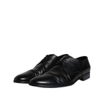 Dolce & Gabbana Black Patent Leather Derby Men Dress Shoes