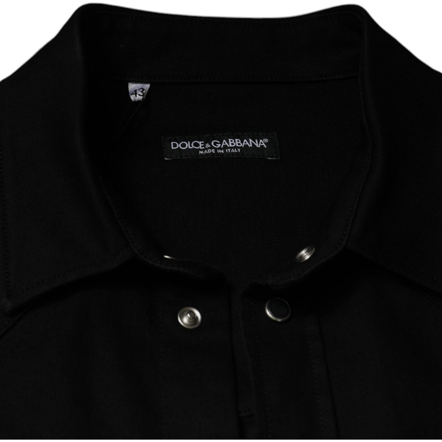 Dolce & Gabbana Black Cotton Collared Button Down Shirt Dolce & Gabbana Black