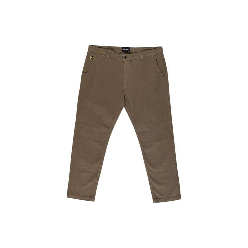 Lyle & Scott beige cotton jeans & pants for men, regular comfort fit, fall/winter collection, made of 97% cotton, 3% elastane.