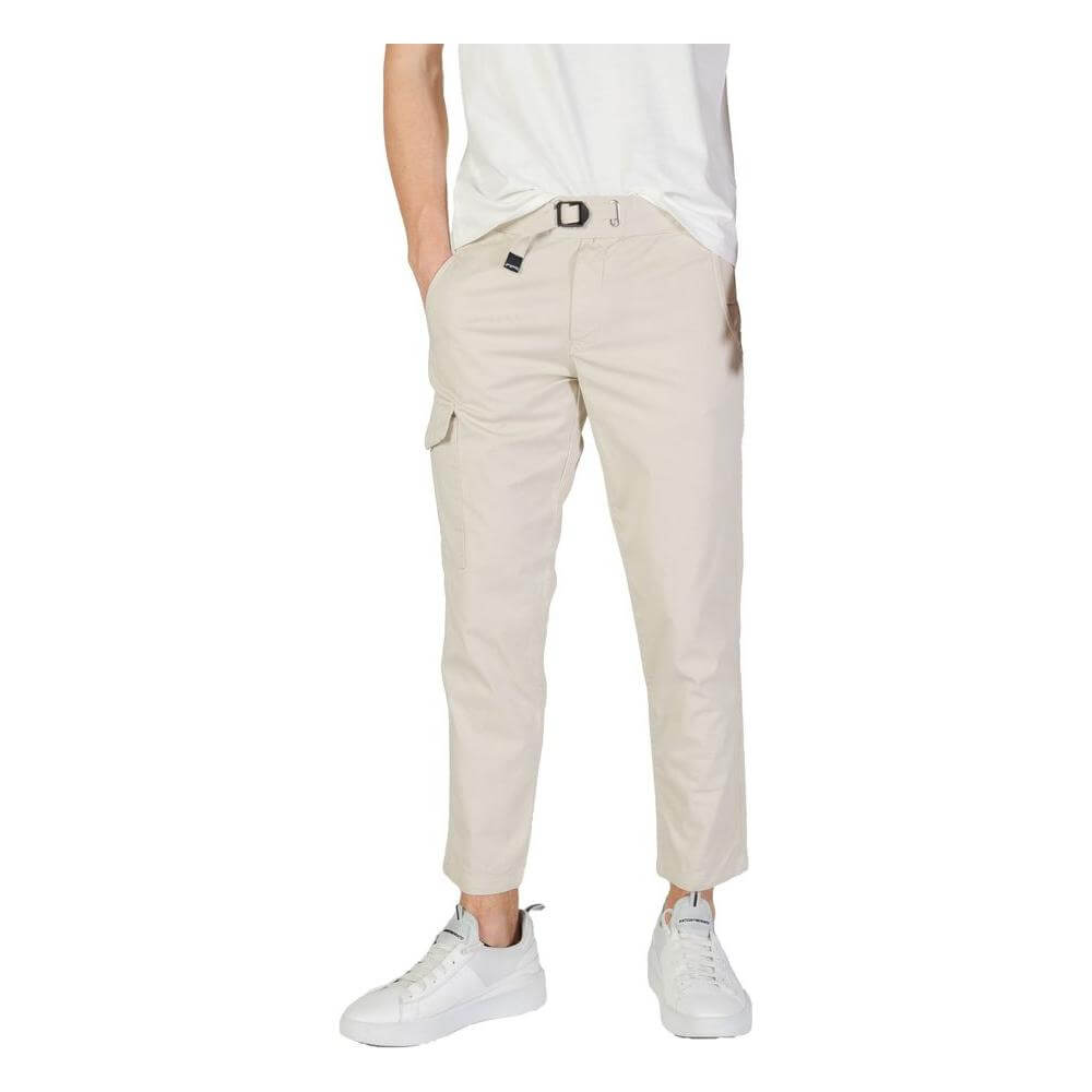 Men's beige cotton jeans and pants by Refrigiwear, comfortable regular fit, fall/winter collection, 98% cotton, 2% elastane.