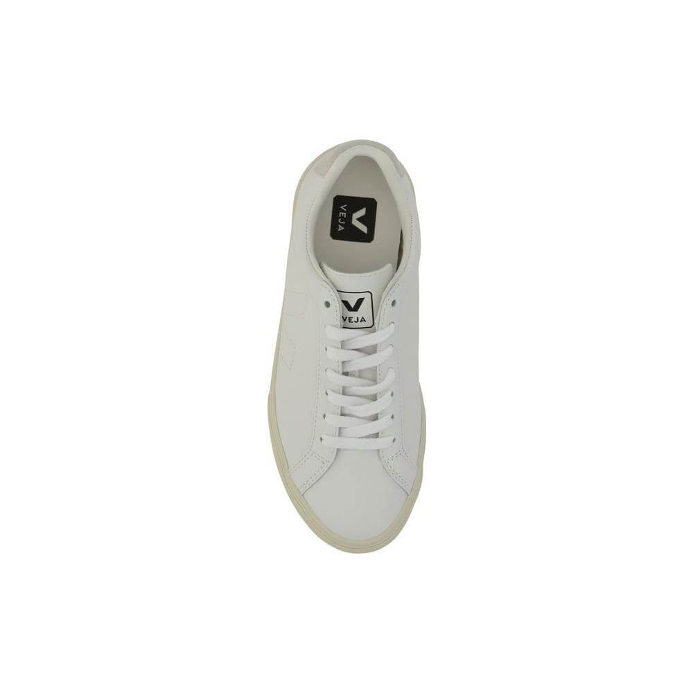 Veja Esplar Sneakers in calfskin with lace-up closure, featuring tone-on-tone logo on side and contrasting heel patch.